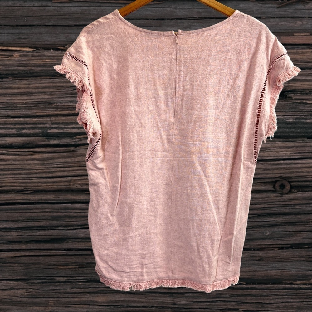 Sundance Pink Ruffled Relaxed T-Shirt Blouse - Picture 2 of 4